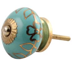 Sea Green Leaf Ceramic Drawer Knob Online