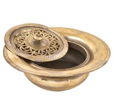Brass Hand Wash Pot with a Designer Lid