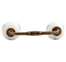 Sea Green Standing Rein Deer Pattern Ceramic Bridge Handle