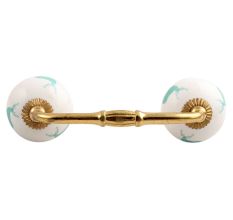 Sea Green Standing Rein Deer Pattern Ceramic Bridge Handle