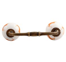 Orange Running Rein Deer Pattern Ceramic Bridge Handle
