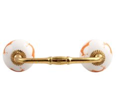 Orange Running Rein Deer Pattern Ceramic Bridge Handle