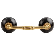 Black Running Rein Deer Pattern Ceramic Bridge Handle