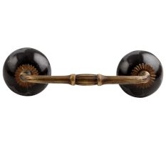 Black Running Rein Deer Pattern Ceramic Bridge Handle
