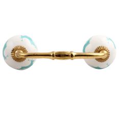 Sea Green Running Rein Deer Pattern Ceramic Bridge Handle