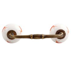 Dark Orange Standing Rein Deer Ceramic Bridge Handle