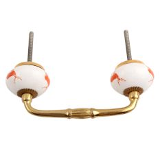 Dark Orange Standing Rein Deer Ceramic Bridge Handle