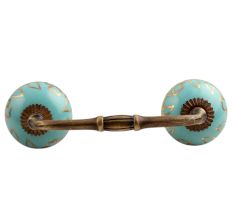 Sea Green Leaf Ceramic Bridge Handle