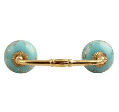 Sea Green Leaf Ceramic Bridge Handle