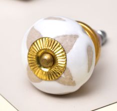 White Etched Ceramic Knob-30