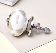 White Etched Ceramic Knob-30