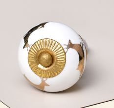 Golden Running Rein Deer Pattern Ceramic Drawer Knob