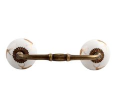 Golden Standing Rein Deer Pattern Ceramic Bridge Handle