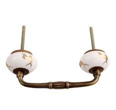 Golden Standing Rein Deer Pattern Ceramic Bridge Handle