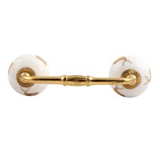 Golden Standing Rein Deer Pattern Ceramic Bridge Handle