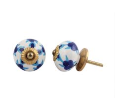 Blue Flower Knob
