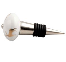Golden Standing Rein Deer Pattern Ceramic Wine Stopper