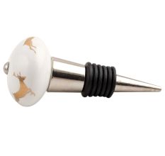 Golden Runing Rein Deer Pattern Ceramic Wine Stopper