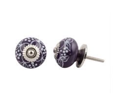 Dark Purple Flower Knob