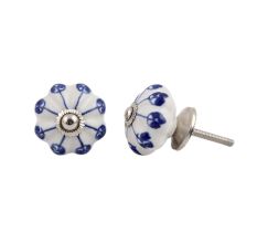 Blue Flower Medium Knob