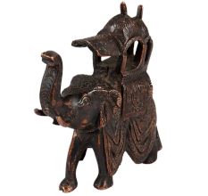 Brass Elephant With Howdah Art Statue