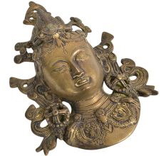 Bronze Tibetan Buddha Face Wall Hanging