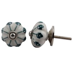 Green Flower Medium Knob