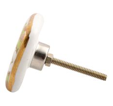 Golden Leaf Flower Square Ceramic Drawer Knob Online