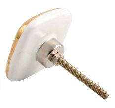 Golden Leaf Flower Square Ceramic Drawer Knob Online