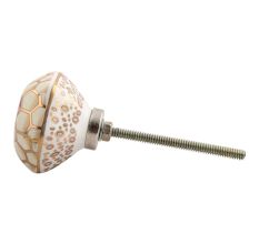 Golden Football Pattern Hexagon Ceramic Dresser Knob Online