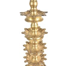 Bronze Peacock on Turtle Five Layered Oil Lamp