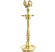 Brass Peacock Oil Lamp