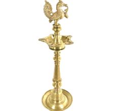 Brass Peacock Oil Lamp
