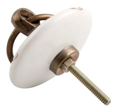 Brown Marigold Flower Etched Big Ceramic Flat Drawer Knob Online