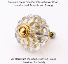Clear Fine Cut Glass Drawer Knob Online