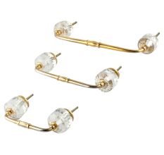 Clear Fine Cut Glass Bridge Handle