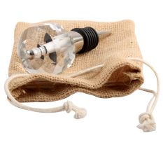 Clear Fine Cut Glass Wine Stopper