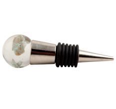 Sage Green Inside Flower Glass Wine Stopper