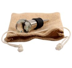 Sage Green Inside Flower Glass Wine Stopper