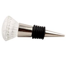 Clear Etched Oval Shape Glass Wine Stopper