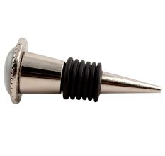 Grey Wheel Floral Glass Wine Stopper