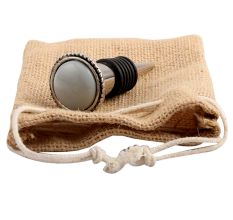 Grey Wheel Floral Glass Wine Stopper