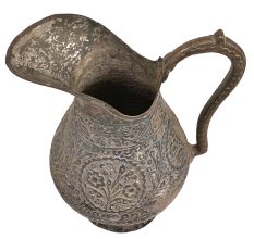 Copper Vintage Floral Engraved Jug