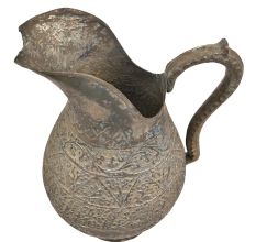 Copper Vintage Leaves Engraved Jug