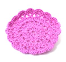 Pink Round Handmade Woolen Coasters Pack Of 6