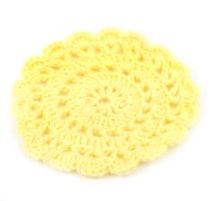 Yellow Round Handmade Woolen Coasters Pack Of 6