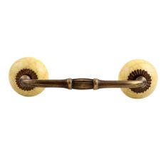 Yellow Pink Crackle Ceramic Bridge Handle