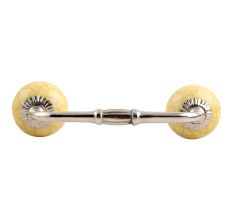 Yellow Pink Crackle Ceramic Bridge Handle
