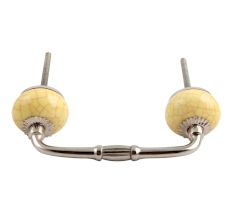 Yellow Pink Crackle Ceramic Bridge Handle