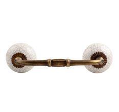 White Crackle Ceramic Bridge Handle